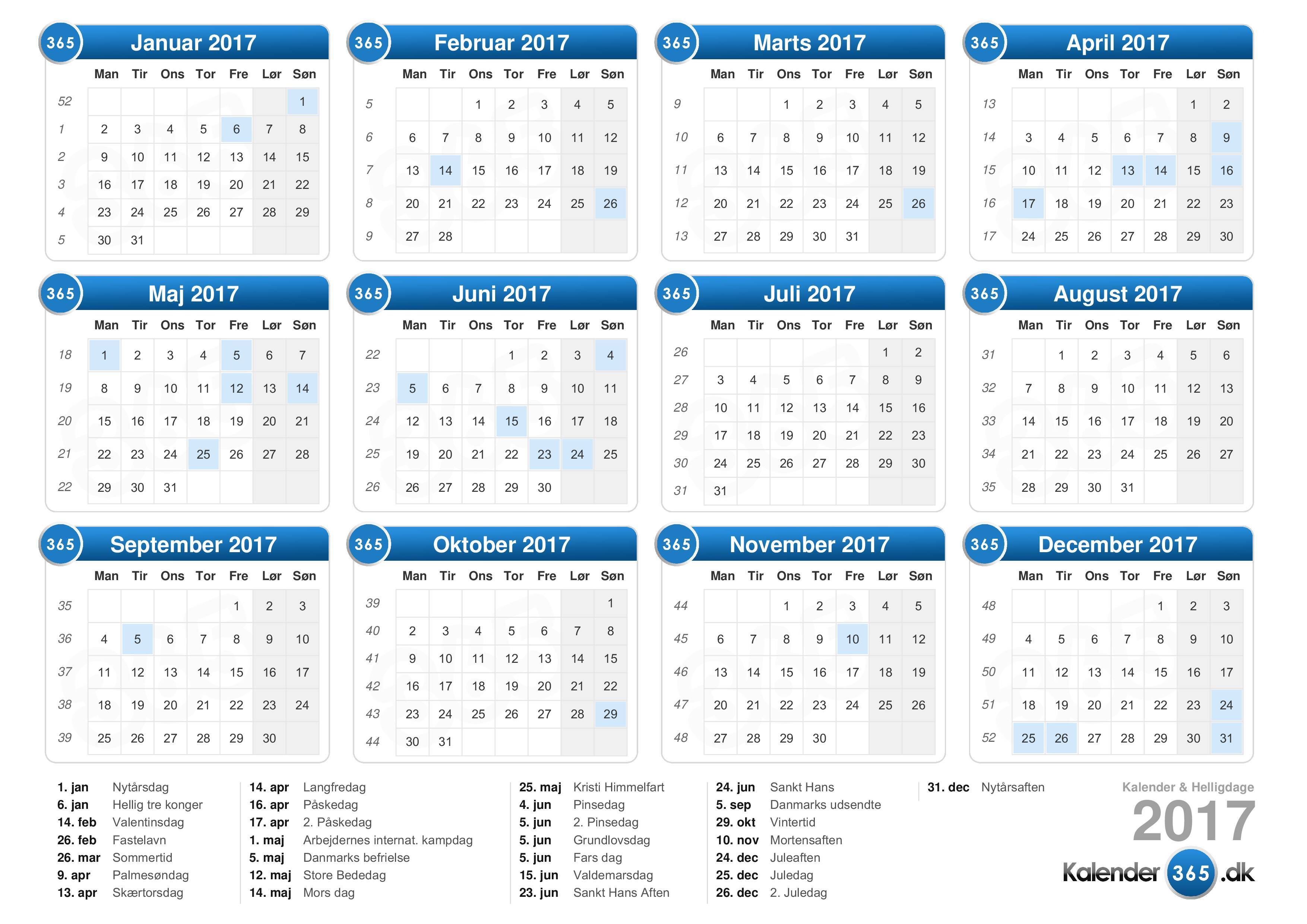 Catastrofaal zanger parallel Kalender 2017