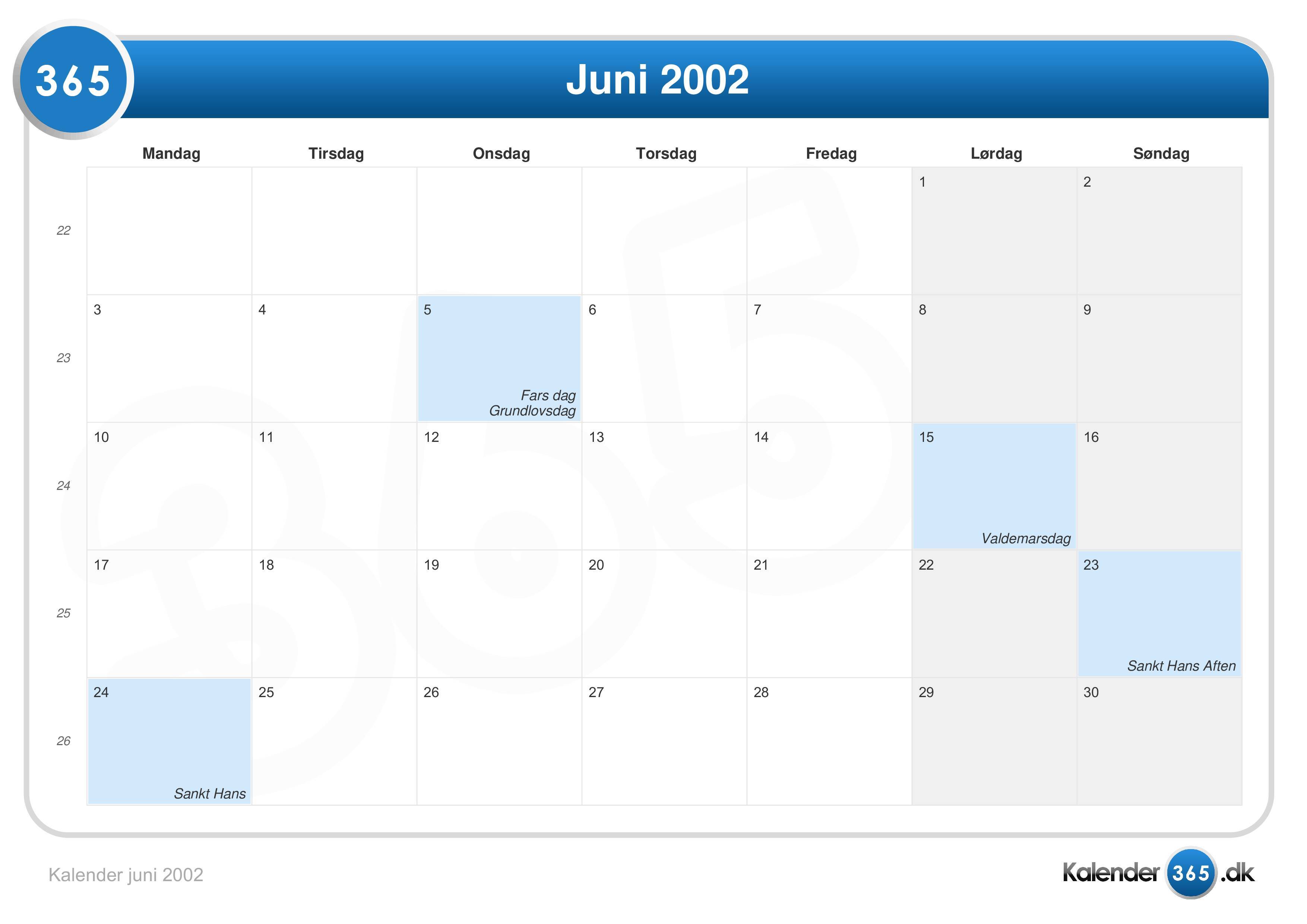 Kalender juni 2002