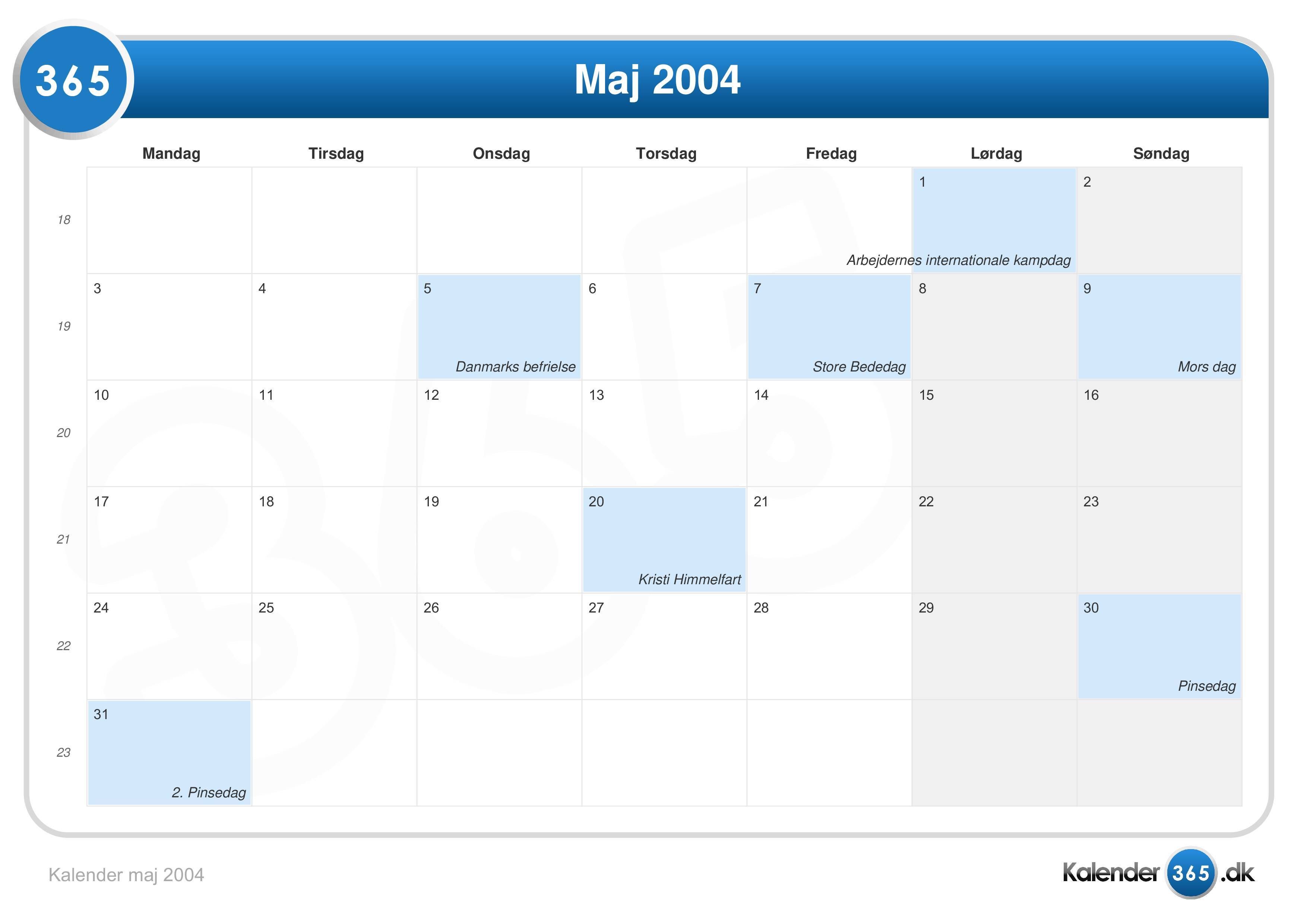 Kalender maj 2004
